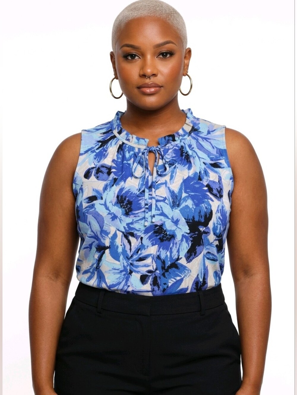 Kasper Sleveless printed top.
